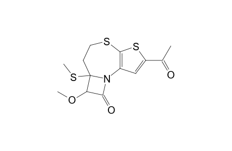 2-Acetyl-5,6,6a,7-tetrahydro-7-methoxy-6a-methylthio-8H-azeto[1,2-d]thieno[2,3-b][1,4]thiazepin-8-one