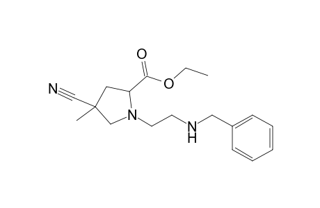 1-(2-Benzylaminoethyl)-4-cyano-2-ethoxycarbonyl-4-methyltetrahydropyrrole