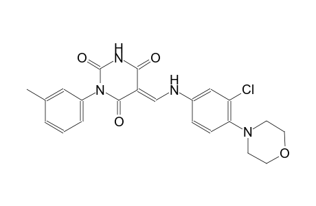 (5E)-5-{[3-chloro-4-(4-morpholinyl)anilino]methylene}-1-(3-methylphenyl)-2,4,6(1H,3H,5H)-pyrimidinetrione