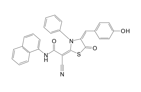 ((E)-2-(4-((E)-benzylidene)-5-oxo-3-phenylthiazolidin-2-ylidene)-2-cyano-N-(naphthalene-1-yl)acetamide)