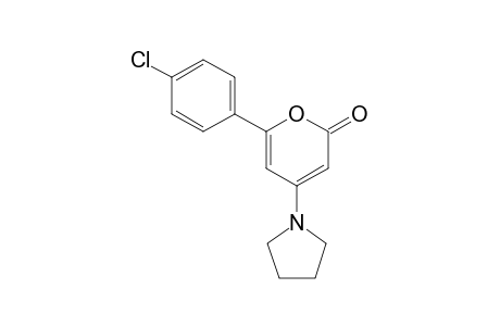 6-(4-chlorophenyl)-4-(1-pyrrolidinyl)-2-pyranone
