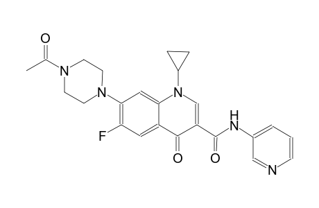 3-quinolinecarboxamide, 7-(4-acetyl-1-piperazinyl)-1-cyclopropyl-6-fluoro-1,4-dihydro-4-oxo-N-(3-pyridinyl)-
