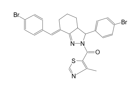 (7E)-7-(4-bromobenzylidene)-3-(4-bromophenyl)-2-[(4-methyl-1,3-thiazol-5-yl)carbonyl]-3,3a,4,5,6,7-hexahydro-2H-indazole