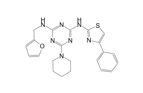 1,3,5-triazine-2,4-diamine, N~2~-(2-furanylmethyl)-N~4~-(4-phenyl-2-thiazolyl)-6-(1-piperidinyl)-