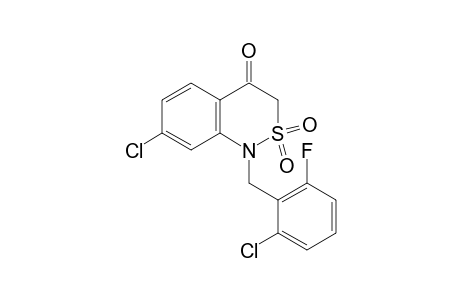 7-chloro-1-(2-chloro-6-fluorobenzyl)-1H-2,1-benzothiazin-4(3H)-one, 2,2-dioxide