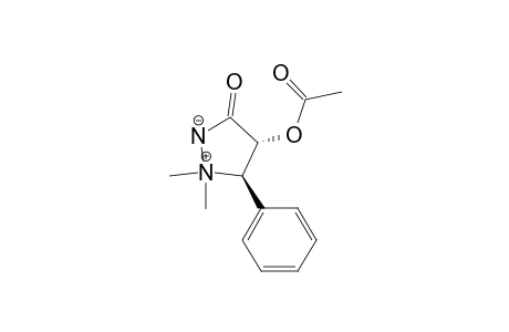 Pyrazolidinium, 4-(acetyloxy)-1,1-dimethyl-3-oxo-5-phenyl-, hydroxide, inner salt, trans-