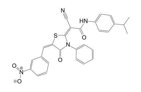 (2E)-2-cyano-N-(4-isopropylphenyl)-2-[(5E)-5-(3-nitrobenzylidene)-4-oxo-3-phenyl-1,3-thiazolidin-2-ylidene]ethanamide