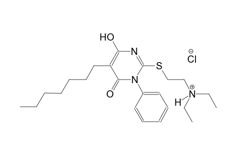 ethanaminium, N,N-diethyl-2-[(5-heptyl-1,6-dihydro-4-hydroxy-6-oxo-1-phenyl-2-pyrimidinyl)thio]-, chloride