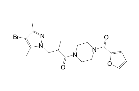 1-[3-(4-bromo-3,5-dimethyl-1H-pyrazol-1-yl)-2-methylpropanoyl]-4-(2-furoyl)piperazine