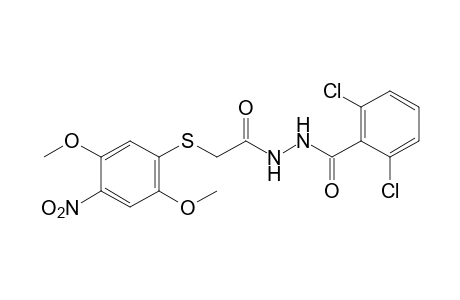 1-(2,6-dichlorobenzoyl)-2-{[(2,5-dimethoxy-4-nitrophenyl)thio]acetyl}hydrazine
