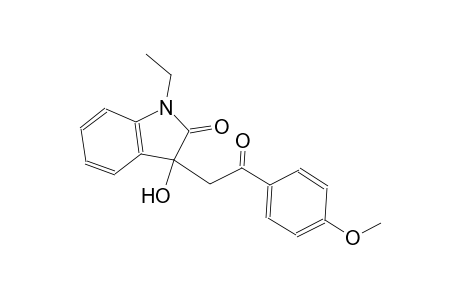 2H-indol-2-one, 1-ethyl-1,3-dihydro-3-hydroxy-3-[2-(4-methoxyphenyl)-2-oxoethyl]-