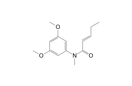(E)-N-(3,5-dimethoxyphenyl)-N-methylpent-2-enamide
