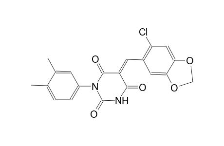 (5E)-5-[(6-chloro-1,3-benzodioxol-5-yl)methylene]-1-(3,4-dimethylphenyl)-2,4,6(1H,3H,5H)-pyrimidinetrione