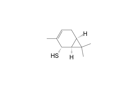 Bicyclo[4.1.0]hept-3-ene-2-thiol, 3,7,7-trimethyl-, [1S-(1.alpha.,2.alpha.,6.alpha.)]-