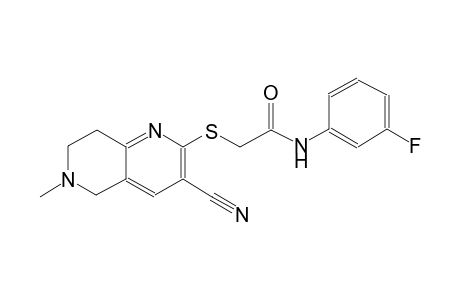 2-[(3-cyano-6-methyl-5,6,7,8-tetrahydro[1,6]naphthyridin-2-yl)sulfanyl]-N-(3-fluorophenyl)acetamide