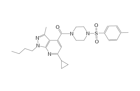 1-butyl-6-cyclopropyl-3-methyl-4-({4-[(4-methylphenyl)sulfonyl]-1-piperazinyl}carbonyl)-1H-pyrazolo[3,4-b]pyridine