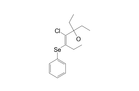 E-3-PHENYLSELENO-4-CHLORO-5-ETHYL-3-HEPTEN-5-OL
