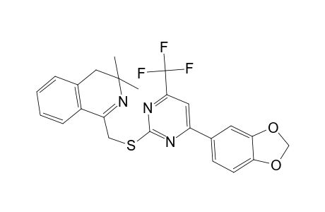 1-[[4-(1,3-benzodioxol-5-yl)-6-(trifluoromethyl)pyrimidin-2-yl]sulfanylmethyl]-3,3-dimethyl-4H-isoquinoline