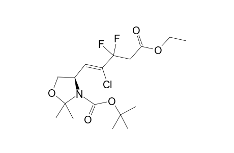 tert-Butyl (4S)-2,2-dimethyl-4-(4'-ethoxycarbonyl-2'-chloro-3',3'-difluorobut-1'-enyl)oxazolidine-3-carboxylate