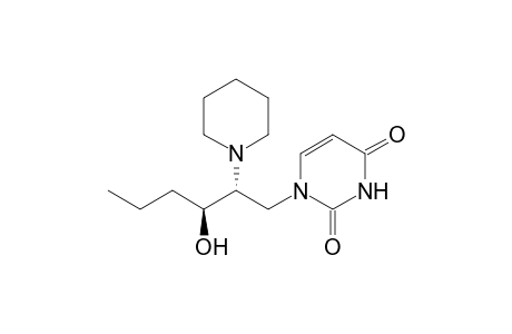 1-[(2R,3S)-3-hydroxy-2-(1-piperidinyl)hexyl]pyrimidine-2,4-dione