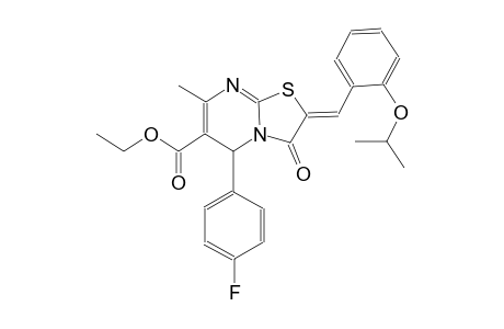 ethyl (2Z)-5-(4-fluorophenyl)-2-(2-isopropoxybenzylidene)-7-methyl-3-oxo-2,3-dihydro-5H-[1,3]thiazolo[3,2-a]pyrimidine-6-carboxylate