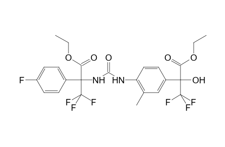 Benzeneacetic acid, 4-[[[[1-(ethoxycarbonyl)-2,2,2-trifluoro-1-(4-fluorophenyl)ethyl]amino]carbonyl]amino]-.alpha.-hydroxy-3-methyl-.alpha.-(trifluoromethyl)-, ethyl ester