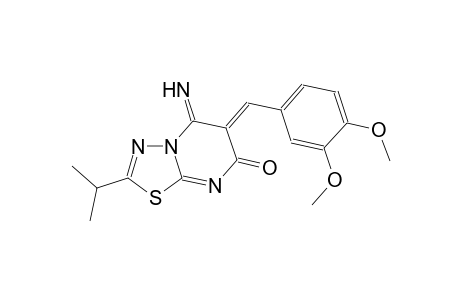 7H-[1,3,4]thiadiazolo[3,2-a]pyrimidin-7-one, 6-[(3,4-dimethoxyphenyl)methylene]-5,6-dihydro-5-imino-2-(1-methylethyl)-, (6Z)-