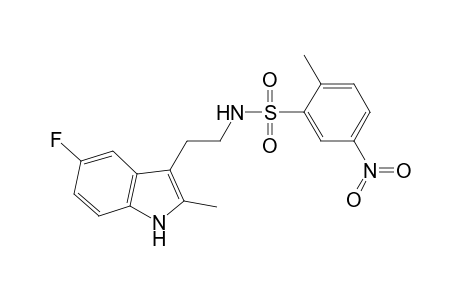 N-[2-(5-fluoranyl-2-methyl-1H-indol-3-yl)ethyl]-2-methyl-5-nitro-benzenesulfonamide