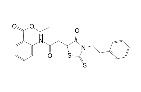 Benzoic acid, 2-[[2-[4-oxo-3-(2-phenylethyl)-2-thioxo-5-thiazolidinyl]acetyl]amino]-, ethyl ester