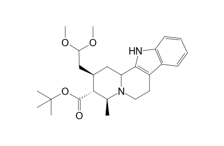 tert-Butyl ester of 2.beta.-(2,2-dimethoxyethyl)-4.beta.-methyl-1,2,3,4,6,7,12,12b-octahydroindolo(2,3-a)quinolizin-3.alpha.-carboxylic acid