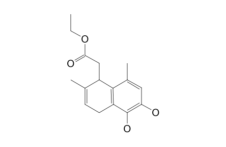 5-CARBETHOXYMETHYL-3-FORMYL-1,2-DIHYDROXY-4,6-DIMETHYL-5,8-DIHYDRONAPHTHALENE