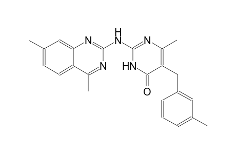 4(3H)-pyrimidinone, 2-[(4,7-dimethyl-2-quinazolinyl)amino]-6-methyl-5-[(3-methylphenyl)methyl]-