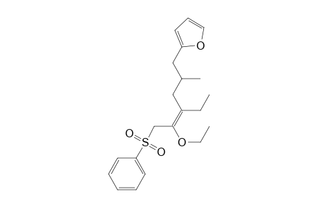 2-[5-Ethoxy-4-ethyl-2-methyl-6-(phenylsulfonyl)-4(E)-hexenyl]furan