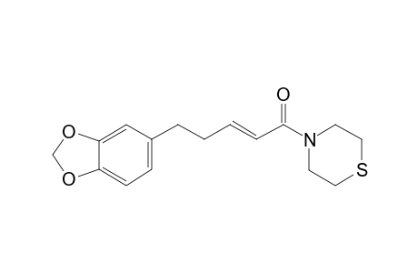 (E)-5-(1,3-benzodioxol-5-yl)-1-thiomorpholin-4-yl-2-penten-1-one