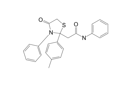 2-[2-(4-methylphenyl)-4-oxidanylidene-3-phenyl-1,3-thiazolidin-2-yl]-N-phenyl-ethanamide