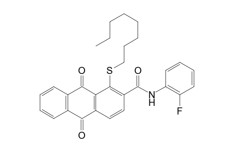 2-Anthracenecarboxamide, N-(2-fluorophenyl)-9,10-dihydro-1-(octylthio)-9,10-dioxo-