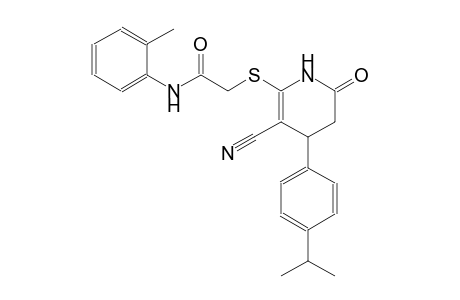 acetamide, 2-[[3-cyano-1,4,5,6-tetrahydro-4-[4-(1-methylethyl)phenyl]-6-oxo-2-pyridinyl]thio]-N-(2-methylphenyl)-