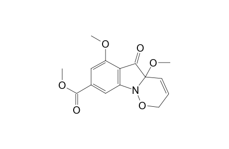 (+-)-4a,5-Dihydro-4a,6-dimethoxy-5-oxo-2H-[1,2]oxazino[2,3-a]indole-8-carboxylic acid methyl ester