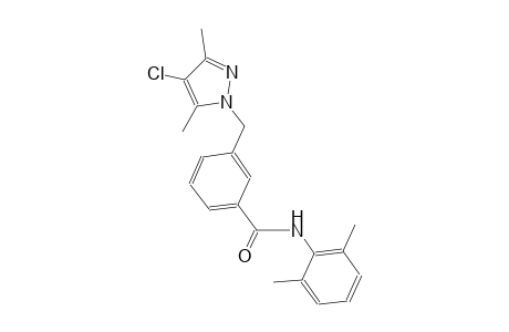 3-[(4-chloro-3,5-dimethyl-1H-pyrazol-1-yl)methyl]-N-(2,6-dimethylphenyl)benzamide