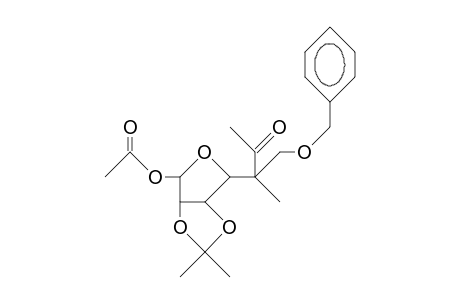 5-Benzyloxymethyl-5,7-dideoxy-2,3-O-isopropylidene-5-C-methyl-ab-L-allo-heptos-6-ulofuranosyl acetate