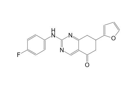 2-(4-fluoroanilino)-7-(2-furyl)-7,8-dihydro-5(6H)-quinazolinone