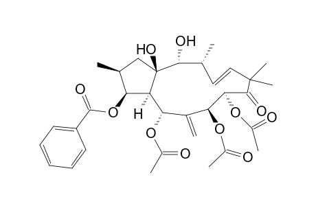 5,7,8-Triacetoxy-3-(benzoyloxy)-14,15-dihydroxy-9-oxo-Jatropha-6(17),11(E)-diene