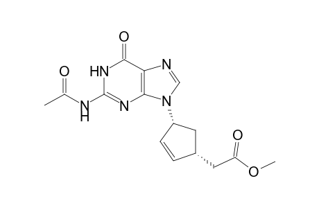 (+-)cis-N(2)-Acetyl-9-[4-(Methoxycarbonylmethyl)-2-cyclopenten-1-yl]guanine