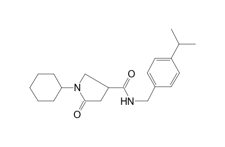 Pyrrolidine-3-carboxamide, 1-cyclohexyl-N-(4-isopropylbenzyl)-5-oxo-