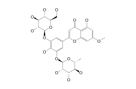 TRICETIN-7-O-METHYLETHER-3'-O-BETA-D-GLUCOPYRANOSYL-5'-O-ALPHA-L-RHAMNOPYRANOSIDE