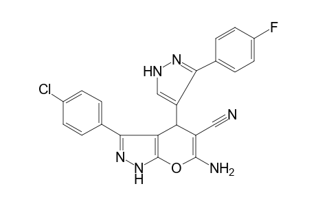 6-Amino-3-(4-chlorophenyl)-4-[5-(4-fluorophenyl)-1H-pyrazol-4-yl]-2,4-dihydropyrano[2,3-c]pyrazole-5-carbonitrile