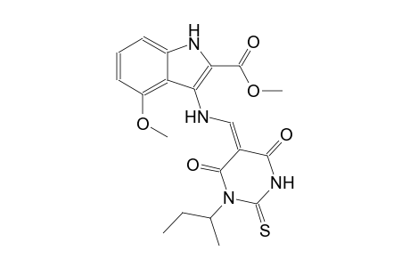 1H-indole-2-carboxylic acid, 4-methoxy-3-[[(Z)-(tetrahydro-1-(1-methylpropyl)-4,6-dioxo-2-thioxo-5(2H)-pyrimidinylidene)methyl]amino]-, methyl ester
