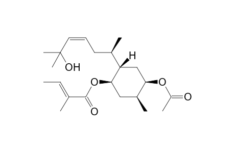 rel-(1R,2S,4R,5S)-4-Acetoxy-2-[(R)-5-hydroxy-1,5-dimethylhex-3-enyl]-5-methylcyclohexyl (Z)-2-Methylbut-2-enoate