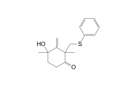 2,4-Dimethyl-3-methylidene-4-oxidanyl-2-(phenylsulfanylmethyl)cyclohexan-1-one