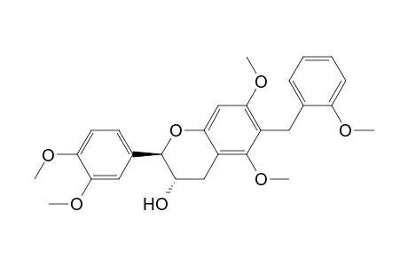 2H-1-Benzopyran-3-ol, 2-(3,4-dimethoxyphenyl)-3,4-dihydro-5,7-dimethoxy-6-[(2-methoxyphenyl)methyl]-, (2R-trans)-